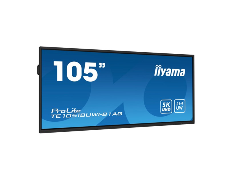 IIYAMA 105" TE10518UWI-B1AG UW5K 5120x2160, iiWare11 , Android 13, 40-Points PureTouch IR+ with zero bonding, VA panel, Multi-Screen Display supported, Metal Housing, Fan-less, Speakers 2x 16W + 