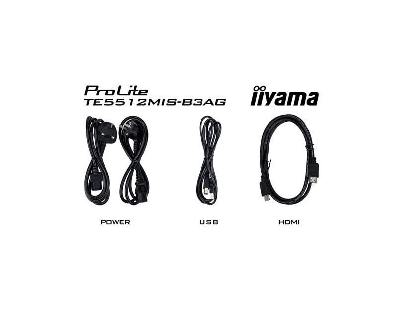 IIYAMA 55" TE5512MIS-B3AG Touchscreen 4K UHD (3840x2160) IPS, 16:9, 8ms, 400 cd/m2, 4000:1, 3xHDMI, 5xUSB-A, 1xUSB-C, zvučnici, crni 