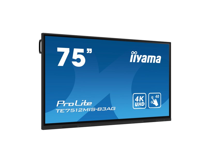 IIYAMA 75" TE7512MIS-B3AG Touchscreen 4K UHD (3840x2160) IPS, 16:9, 8ms, 400cd/m2, 4000:1, VGA/HDMI, 5xUSB-A, 1xUSB-C, zvučnici, crni