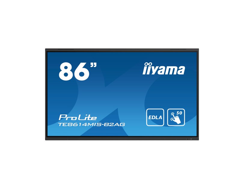 IIYAMA 86" TE8614MIS-B2AG Touchscreen 4K UHD (3840x2160) VA, 16:9, 6.5ms, 450 cd/m2, 4000:1, 4xHDMI, 1xDP, 2xUSB-C, 4xUSB-A, 2xRJ45, zvučnici, crni