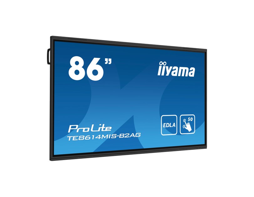IIYAMA 86" TE8614MIS-B2AG Touchscreen 4K UHD (3840x2160) VA, 16:9, 6.5ms, 450 cd/m2, 4000:1, 4xHDMI, 1xDP, 2xUSB-C, 4xUSB-A, 2xRJ45, zvučnici, crni