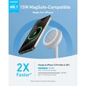 Anker MagGo stalak za bežično punjenje, 15W, bijeli (A25X1H21)