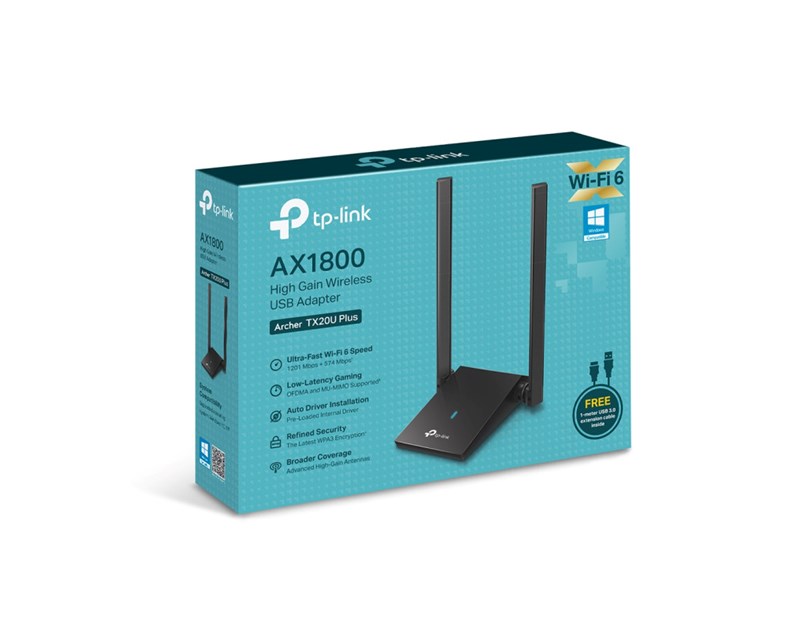 TP-Link AX1800 Archer TX20U Nano bežični Dual-Band USB2.0 adapter 574Mbps/1201Mbps (2.4GHz/5GHz), IEEE 802.11a/b/g/n/ac/ax, WEP, WPA/WPA2/WPA3, WPA-PSK/WPA2-PSK