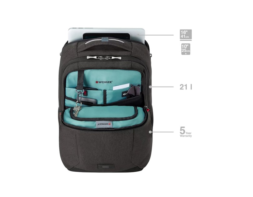 Wenger ruksak MX Professional za prijenosnike do 16", 21 L, vrijesko siva