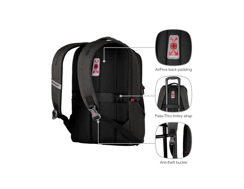 Wenger ruksak MX Professional za prijenosnike do 16", 21 L, vrijesko siva