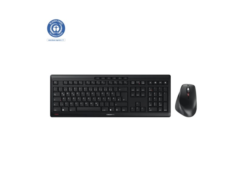 Cherry Stream Desktop Comfort ergonomska bežična tipkovnica + miš, crna