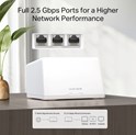 Mercusys BE9300 Whole Home Mesh Wi-Fi 7 System 688Mbps/2880Mbps/5760Mbps (2.4GHz/5GHz/6GHz) 3×2.5 Gbps Ports (WAN/LAN auto-sensing) Mercusys app