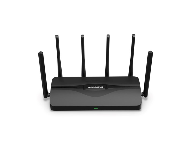 Mercusys BE9300 bežični usmjerivač (Tri-Band Wi-Fi 7 Router) 574Mbps/2880Mbps/5760Mbps (2.4GHz/5GHz/6GHz), 802.11be/ax/ac/a/b/g/n, 3×G-LAN, 1×G-WAN, 6x fiksne omni-direkcione antene