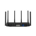Mercusys BE9300 bežični usmjerivač (Tri-Band Wi-Fi 7 Router) 574Mbps/2880Mbps/5760Mbps (2.4GHz/5GHz/6GHz), 802.11be/ax/ac/a/b/g/n, 3×G-LAN, 1×G-WAN, 6x fiksne omni-direkcione antene