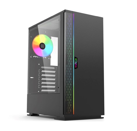 Bit Force ORION ARGB-2 Midi Tower ARGB Gaming PC ATX kućište bez napajanja, crno