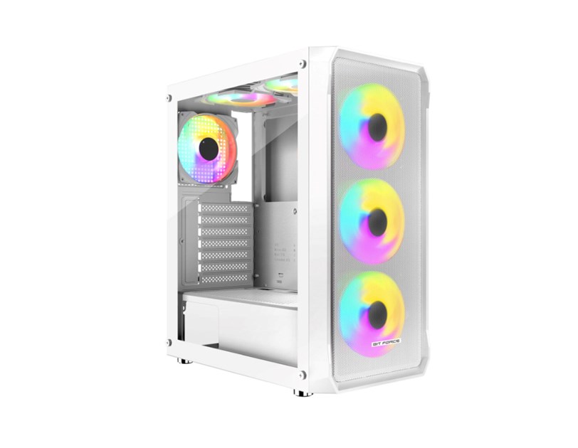 Bit Force SWAN ARGB-4 Gaming Midi Tower ATX kućište bez napajanja, bijelo