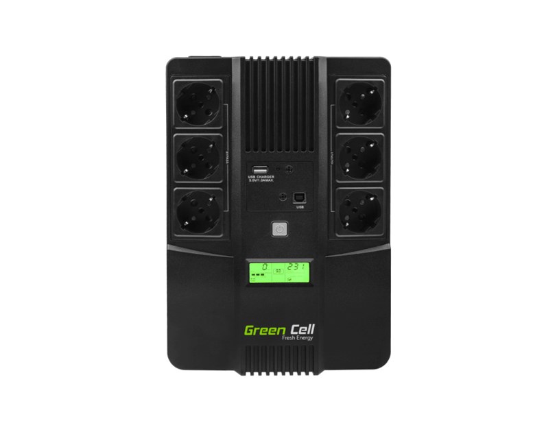 Green Cell UPS (UPS06) AiO 600VA/360W, Line Interactive AVR, LCD