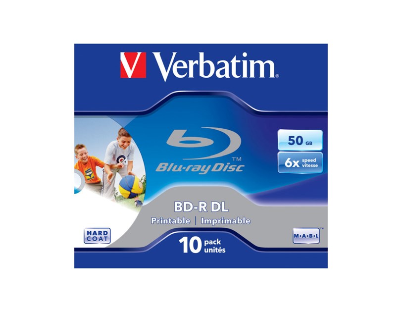 Blu-Ray Verbatim BD-R DL 6× 50GB Wide Printabilni No ID Surface Hard Coat, 10 kom. JC (Double Layer)