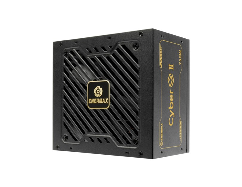 Enermax 750W CyberG II, ATX 3.1, 80+ GOLD, 2×PCIe, 5×SATA, 24-pina, 120mm ventilator