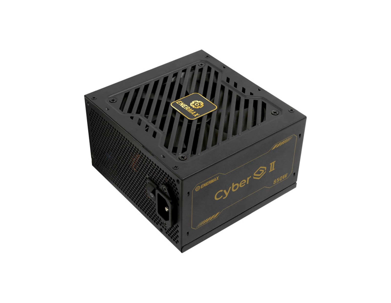 Enermax 850W CyberG II, ATX 3.1, 80+ GOLD, 2×PCIe, 5×SATA, 24-pina, 120mm ventilator