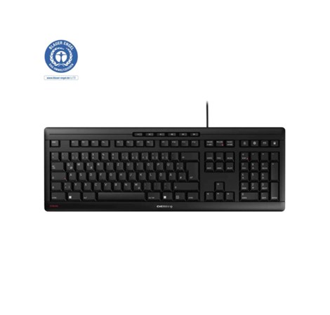 Cherry Stream Ultra tiha vodootporna tipkovnica, USB, crna
