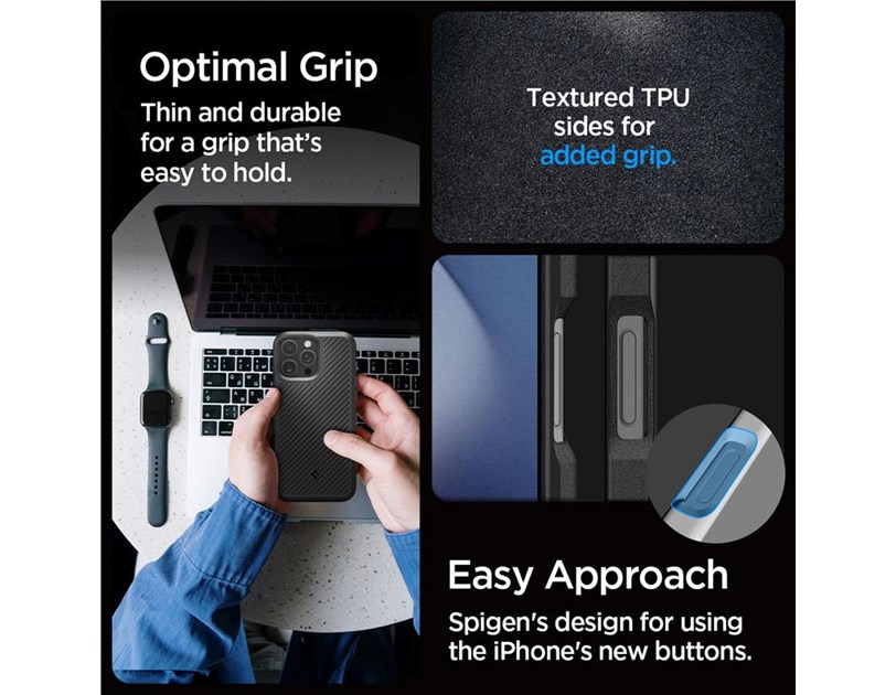 Spigen Core Armor, matte black - iPhone 16 Pro (ACS08157)