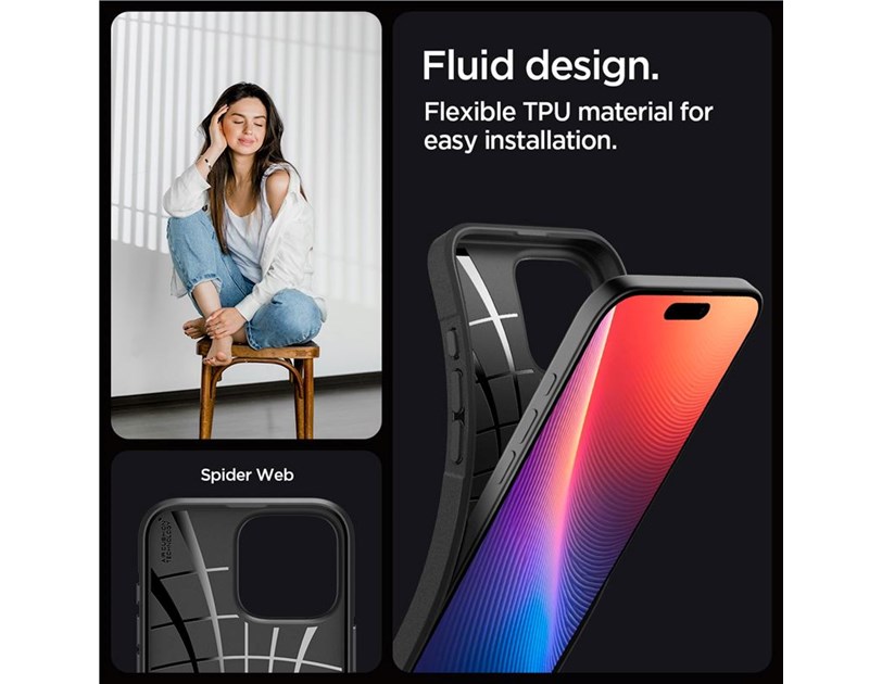 Spigen Core Armor, matte black - iPhone 16 Pro (ACS08157)