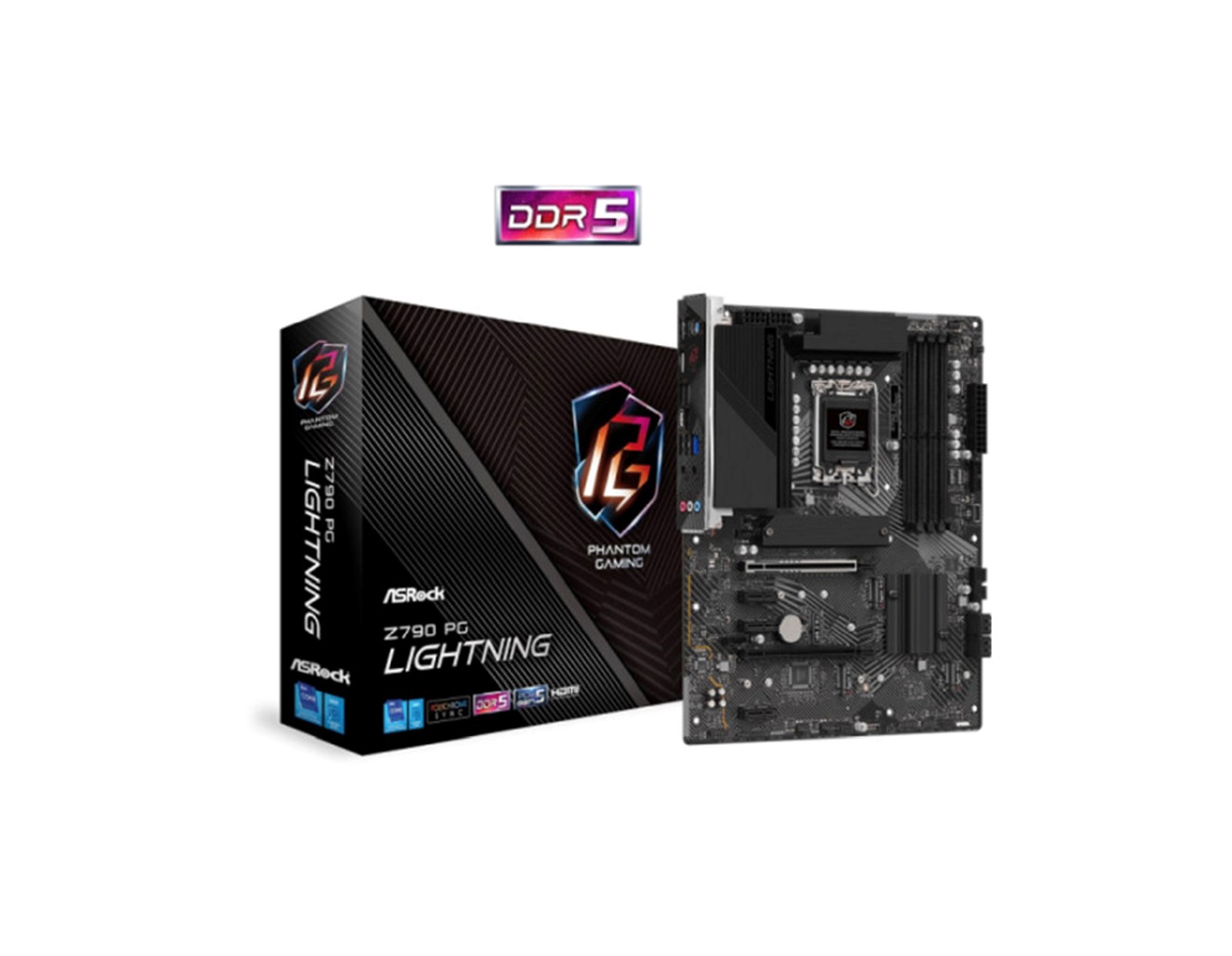 ASRock MB Z790 PG Lightning, S.1700, 4×DDR5/7200+(OC), PCIe 5.0, HDMI, ATX