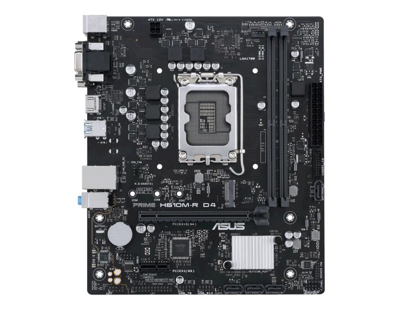 Asus MB H610M-R D4-SI, S.1700, Intel H610, DDR4/3200, PCIe 4.0, G-LAN, VGA/HDMI/DVI-D, mATX