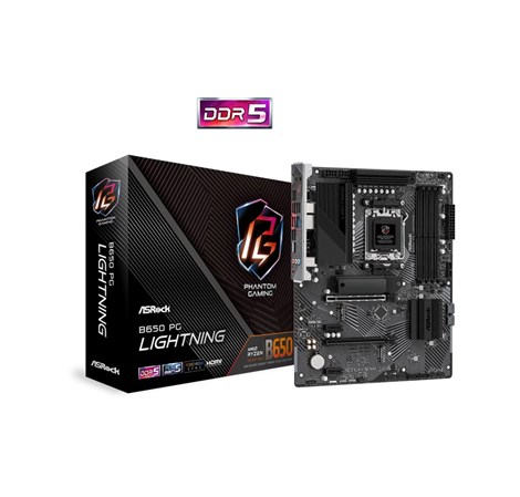 Asrock B650 PG Lightning, AM5, 4x DDR5/7200MHz(OC), PCIe 4.0, 7.1ch, G-LAN, HDMI, ATX