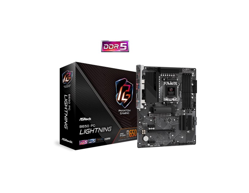 Asrock B650 PG Lightning, AM5, 4x DDR5/7200MHz(OC), PCIe 4.0, 7.1ch, G-LAN, HDMI, ATX