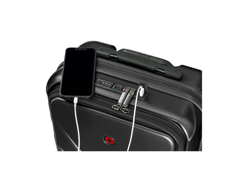 Wenger kofer Amplix Carry-On za ručnu prtljagu, odvojeni utor za prijenosnike do 16", crni