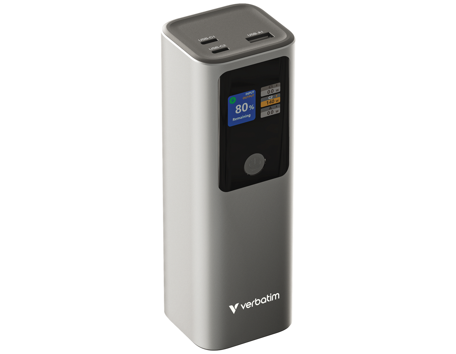 Verbatim Powerbank 27000mAH Charge 'n' Go 183W max, Dual USB-C® port, 1xUSB-A, Smart digital TFT display