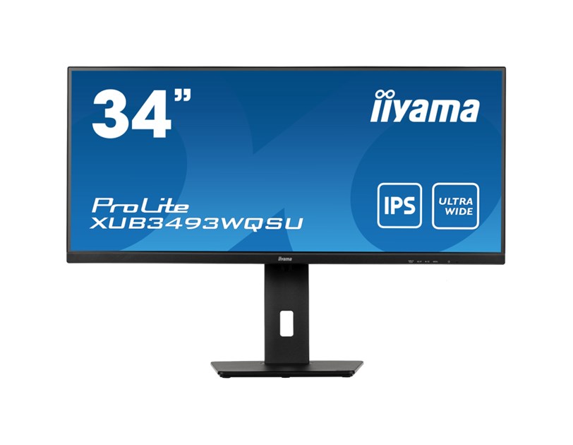 IIYAMA 34" XUB3493WQSU-B5 UWQHD (3440×1440) 21:9 ADS-IPS, 75Hz, 4ms, 400cd/m2, HDMI×2/DP, USB3.0×2, Pivot, PiP, zvučnici, crni