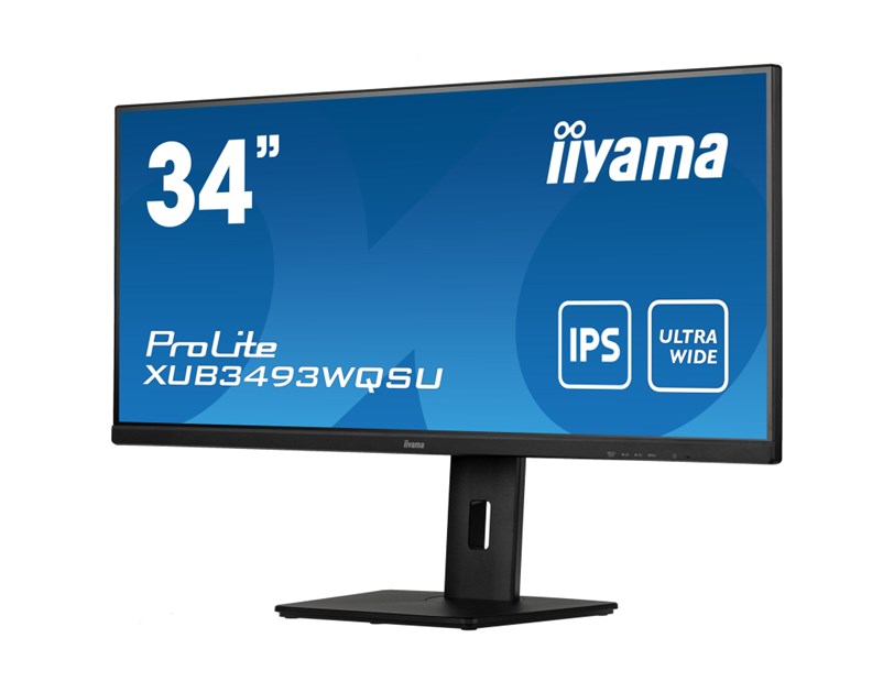 IIYAMA 34" XUB3493WQSU-B5 UWQHD (3440×1440) 21:9 ADS-IPS, 75Hz, 4ms, 400cd/m2, HDMI×2/DP, USB3.0×2, Pivot, PiP, zvučnici, crni