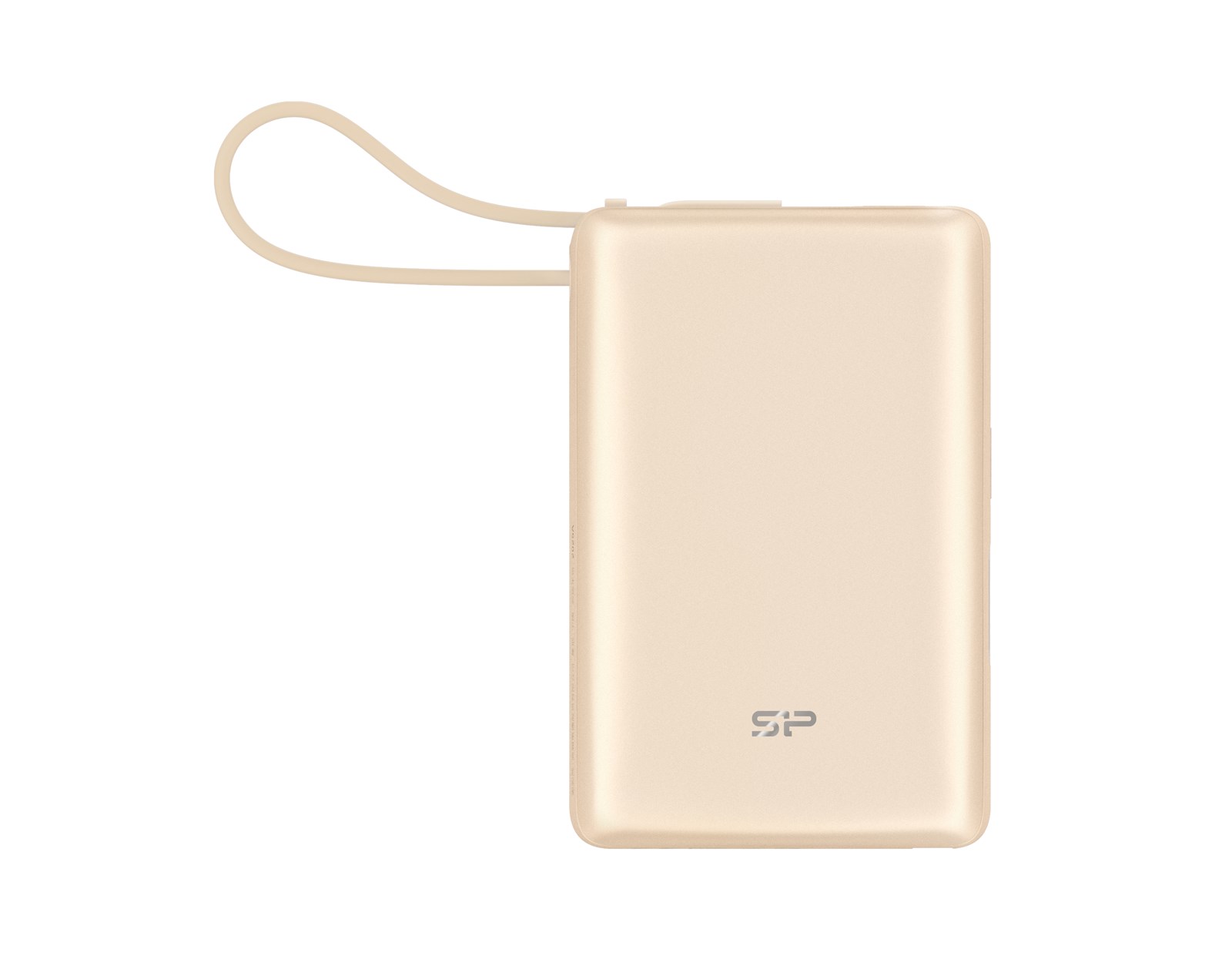 Silicon Power Powerbank CP10, 10000mAh, 20W, built in USB-C cable, USB-C+USB-A port champagne gold