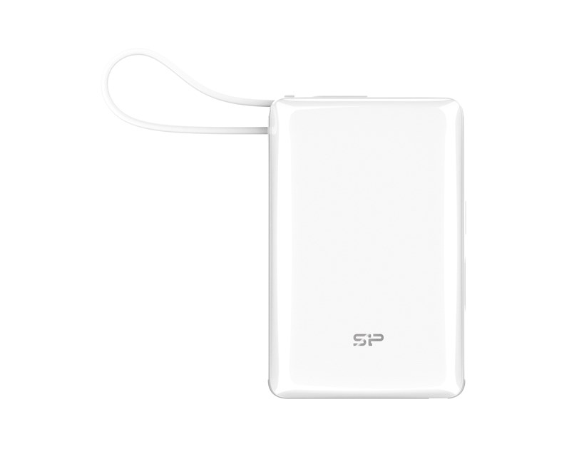 Silicon Power Powerbank CP10, 10000mAh, 20W, built in USB-C cable, USB-C+USB-A port, bijeli