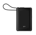 Silicon Power Powerbank CP10, 10000mAh, 20W, built in USB-C cable, USB-C+USB-A port, crni