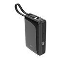 Silicon Power Powerbank CP10, 10000mAh, 20W, built in USB-C cable, USB-C+USB-A port, crni