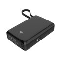 Silicon Power Powerbank CP10, 10000mAh, 20W, built in USB-C cable, USB-C+USB-A port, crni