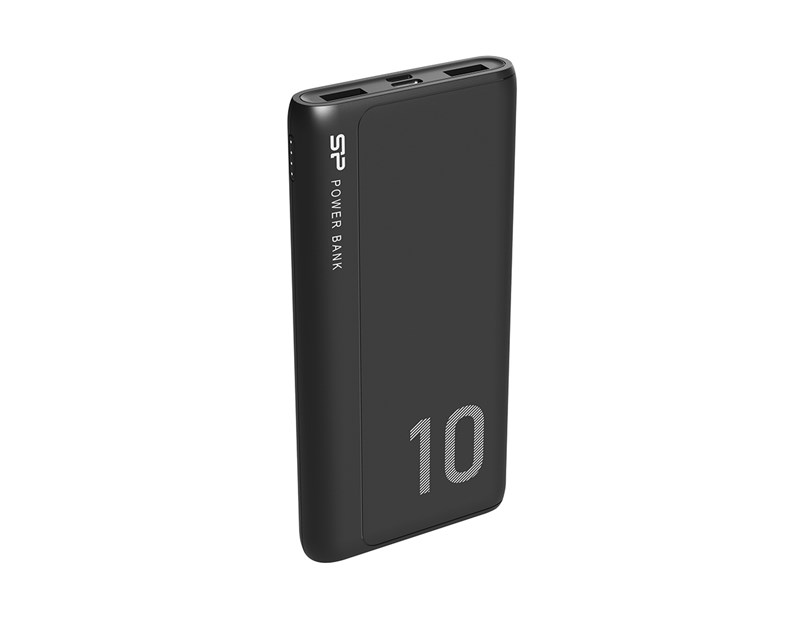 Silicon Power Powerbank GP15, 10000mAh, 10.5W, 2×USB-A/1×USB-C/Micro USB, crni