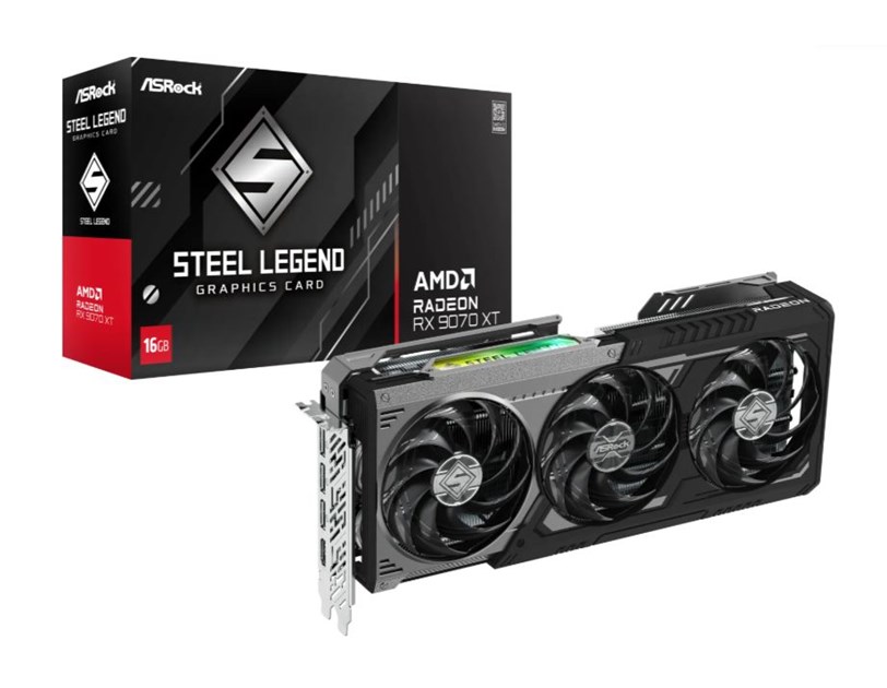 Asrock Radeon RX 9070 XT Steel Legend Dark 16GB GDDR6, 1×HDMI/3×DP