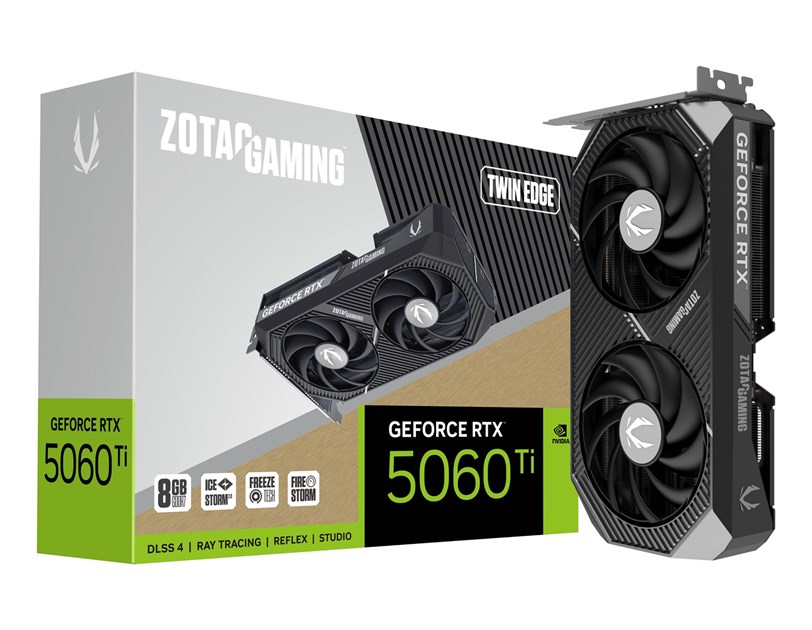 Zotac  RTX 5060 TI Twin Edge 8GB GDDR7 128-bit, PCIe 5.0x8, 3×DP/HDMI