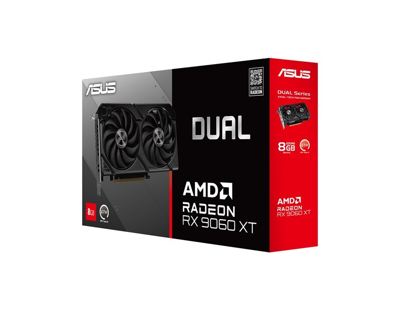 Asus Radeon DUAL RX 9060 XT 8GB GDDR6, PCIe 5.0x16, HDMI/2×DP