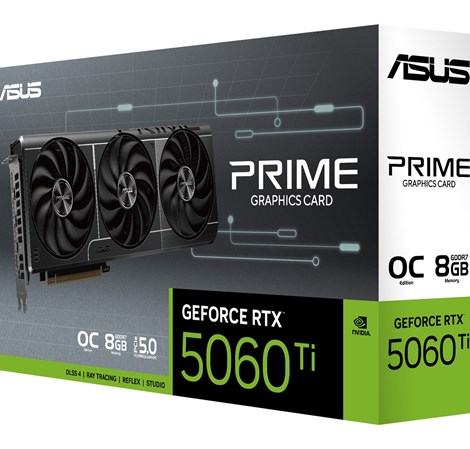 Asus PRIME GeForce RTX 5060 Ti 8GB GDDR7 OC Edition, 8GB GDDR7/256-bit, PCIe 5.0x16, HDMI/3×DP