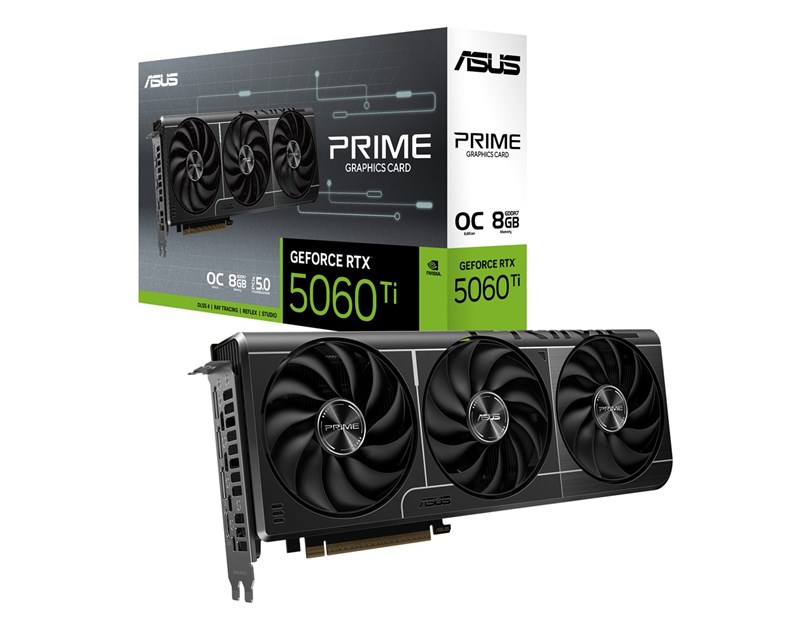 Asus PRIME GeForce RTX 5060 Ti 8GB GDDR7 OC Edition, 8GB GDDR7/256-bit, PCIe 5.0x16, HDMI/3×DP