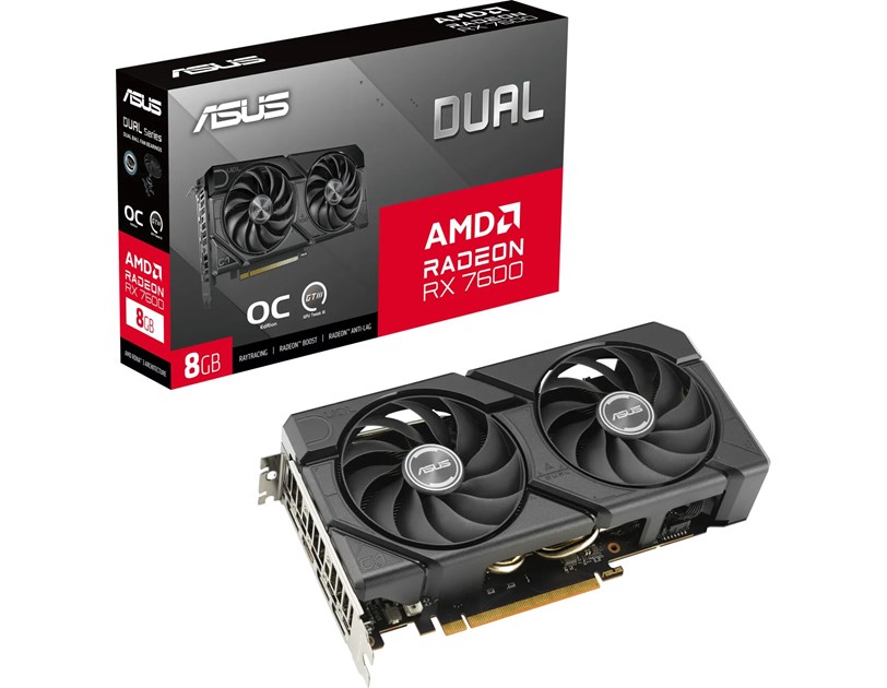Asus Dual Radeon RX 7600 EVO OC 8GB GDDR6/128-bit,PCIe 4.0, 1× HDMI/3× DP