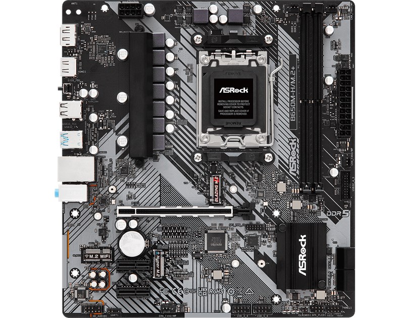 Asrock AMD B650M-H/M.2+, AM5, DDR5/6400, PCIe 4.0, HDMI/DP