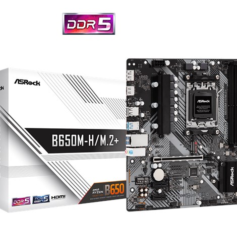 Asrock AMD B650M-H/M.2+, AM5, DDR5/6400, PCIe 4.0, HDMI/DP