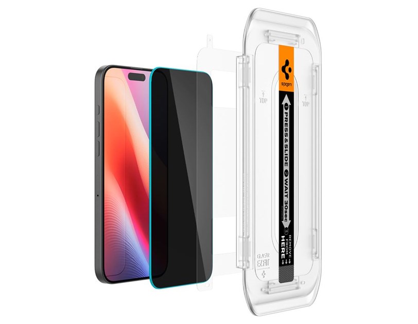 Spigen Glass tR EZ Fit (Privacy) 2 Pack, zaštitno staklo za ekran telefona 2 kom - iPhone 17/16 Pro/17 (AGL07929)