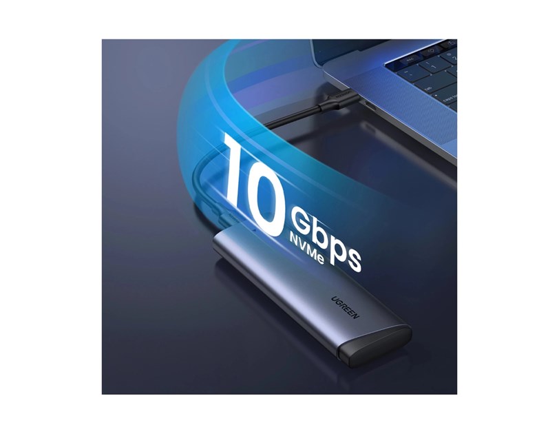 UGREEN vanjsko kućište CM767, SSD M.2 2230-2280 B&M-Key, NVMe, USB C 3.2, 10 Gbps, srebrno