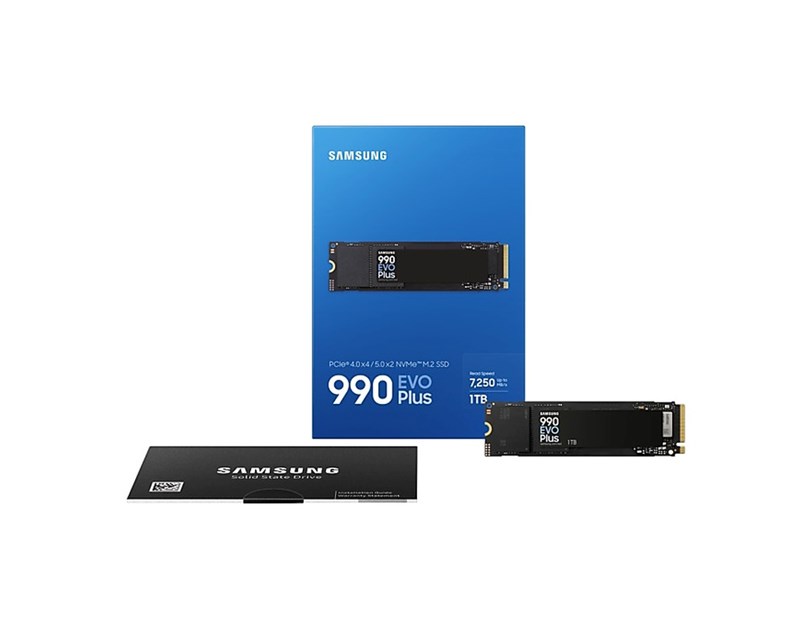 Samsung 990 EVO Plus 1TB NVMe PCIe M.2 2280 SSD, R/W: 7150/6300 MB/s (MZ-V9S1T0BW)