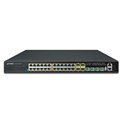 PLANET Layer 3 24-Port 10/100/1000T 802.3at PoE with 4-port shared 100/1000X SFP + 4-Port 10G SFP+ Stackable Managed Gigabit Switch