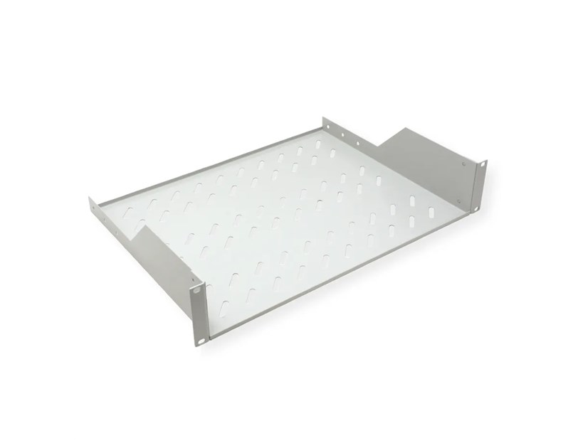 Roline 19" 2U fiksna polica, D=350mm, nosivost 25kg, siva