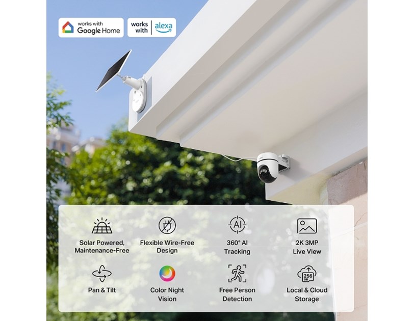 TP-Link Tapo C610  kamera + Tapo A201 Solar panel 2K 3MP, H.264, Color Night Vision, microSD, 2×Spotlights, dvosmjerni audio, detekcija pokreta, vodootporna IP65, Wi-Fi, Tapo app